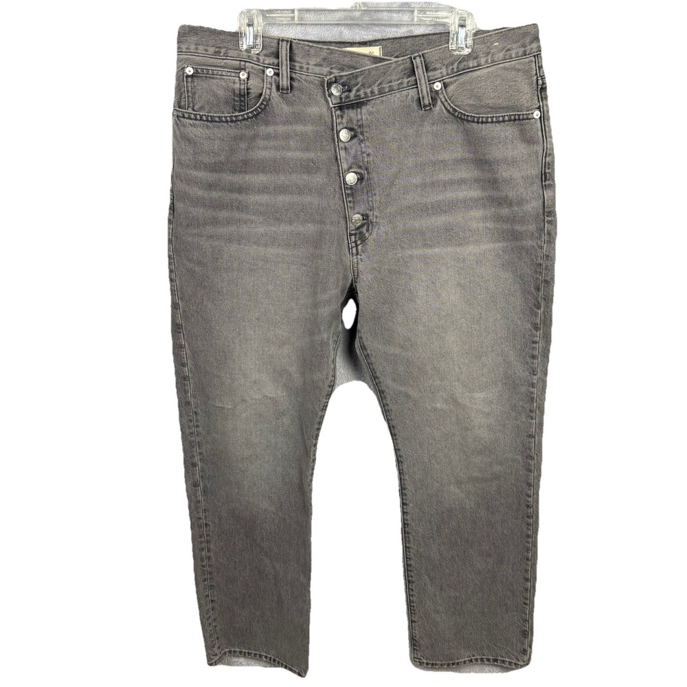 Madewell Women's 90s Straight Jean Button Fly 32‎ Gray Crossover New